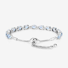 Load image into Gallery viewer, 12.83 Carat Genuine Blue Topaz and White Topaz .925 Sterling Silver Bracelet
