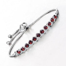 Load image into Gallery viewer, 3.30 Carat Genuine Garnet .925 Sterling Silver Bracelet
