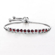 Load image into Gallery viewer, 3.30 Carat Genuine Garnet .925 Sterling Silver Bracelet
