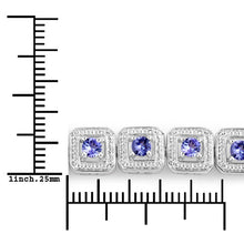 Load image into Gallery viewer, 1.10 Carat Genuine Tanzanite .925 Sterling Silver Bracelet
