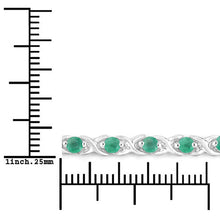 Load image into Gallery viewer, 0.72 Carat Genuine Emerald .925 Sterling Silver Bracelet
