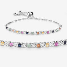 Load image into Gallery viewer, 0.88 Carat Genuine Multi Sapphire .925 Sterling Silver Bracelet
