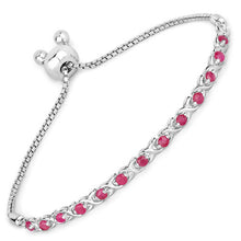 将图片加载到图库查看器，0.88 Carat Genuine Ruby .925 Sterling Silver Bracelet
