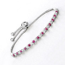 将图片加载到图库查看器，0.88 Carat Genuine Ruby .925 Sterling Silver Bracelet
