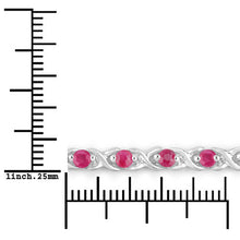 将图片加载到图库查看器，0.88 Carat Genuine Ruby .925 Sterling Silver Bracelet
