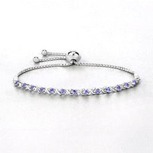 Load image into Gallery viewer, 0.91 Carat Genuine Tanzanite .925 Sterling Silver Bracelet
