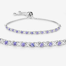 Load image into Gallery viewer, 0.91 Carat Genuine Tanzanite .925 Sterling Silver Bracelet
