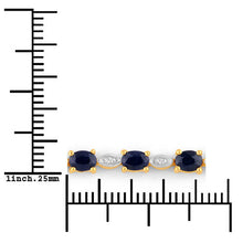 Load image into Gallery viewer, 1.83 Carat Genuine Blue Sapphire and White Diamond .925 Sterling Silver Bracelet
