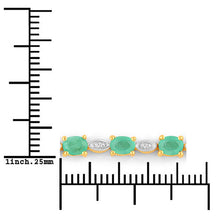 Load image into Gallery viewer, 1.29 Carat Genuine Emerald and White Diamond .925 Sterling Silver Bracelet
