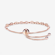 Load image into Gallery viewer, 1.38 Carat Genuine Morganite and White Diamond .925 Sterling Silver Bracelet
