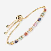将图片加载到图库查看器，1.83 Carat Genuine Multi Sapphire .925 Sterling Silver Bracelet
