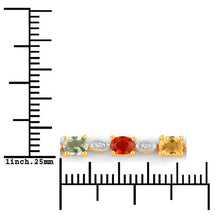 将图片加载到图库查看器，1.83 Carat Genuine Multi Sapphire .925 Sterling Silver Bracelet
