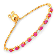 将图片加载到图库查看器，2.01 Carat Genuine Ruby and White Diamond .925 Sterling Silver Bracelet
