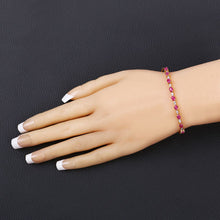 将图片加载到图库查看器，2.01 Carat Genuine Ruby and White Diamond .925 Sterling Silver Bracelet
