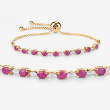 将图片加载到图库查看器，2.01 Carat Genuine Ruby and White Diamond .925 Sterling Silver Bracelet
