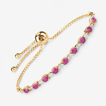 将图片加载到图库查看器，2.01 Carat Genuine Ruby and White Diamond .925 Sterling Silver Bracelet
