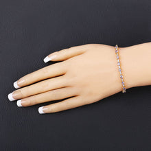 Load image into Gallery viewer, 1.56 Carat Genuine Tanzanite and White Diamond .925 Sterling Silver Bracelet
