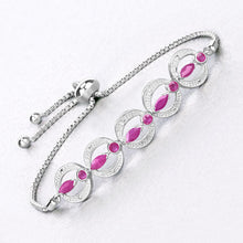 Load image into Gallery viewer, 1.65 Carat Genuine Ruby and White Diamond .925 Sterling Silver Bracelet
