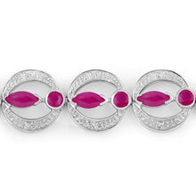 Load image into Gallery viewer, 1.65 Carat Genuine Ruby and White Diamond .925 Sterling Silver Bracelet
