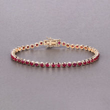 Load image into Gallery viewer, 3.13 Carat Genuine Mozambique Ruby 14K Yellow Gold Bracelet

