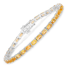 Load image into Gallery viewer, 12.80 Carat Genuine Citrine .925 Sterling Silver Bracelet
