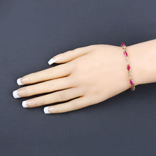 将图片加载到图库查看器，5.00 Carat Genuine Ruby 10K Yellow Gold Bracelet
