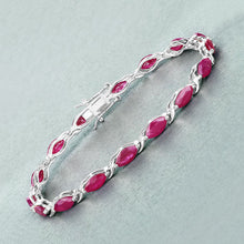 Load image into Gallery viewer, 8.00 Carat Genuine Ruby 10K White Gold Bracelet

