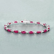 Load image into Gallery viewer, 8.00 Carat Genuine Ruby 10K White Gold Bracelet
