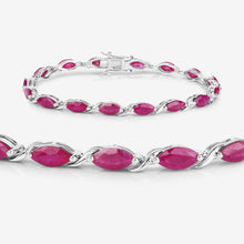 Load image into Gallery viewer, 8.00 Carat Genuine Ruby 10K White Gold Bracelet
