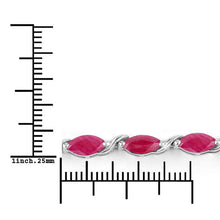 Load image into Gallery viewer, 8.00 Carat Genuine Ruby 10K White Gold Bracelet
