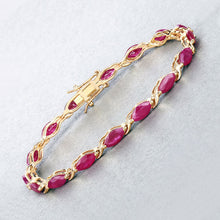 Load image into Gallery viewer, 8.00 Carat Genuine Ruby 10K Yellow Gold Bracelet

