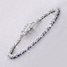 Load image into Gallery viewer, 3.78 Carat Genuine Tanzanite .925 Sterling Silver Bracelet
