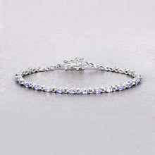 Load image into Gallery viewer, 3.78 Carat Genuine Tanzanite .925 Sterling Silver Bracelet
