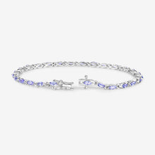 Load image into Gallery viewer, 3.78 Carat Genuine Tanzanite .925 Sterling Silver Bracelet
