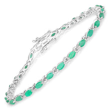 Load image into Gallery viewer, 3.24 Carat Genuine Zambian Emerald .925 Sterling Silver Bracelet
