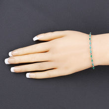 Load image into Gallery viewer, 3.24 Carat Genuine Zambian Emerald .925 Sterling Silver Bracelet

