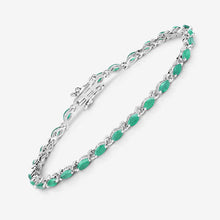 Load image into Gallery viewer, 3.24 Carat Genuine Zambian Emerald .925 Sterling Silver Bracelet
