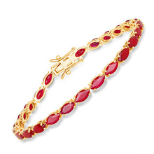 将图片加载到图库查看器，9.50 Carat Genuine Ruby 14K Yellow Gold Bracelet
