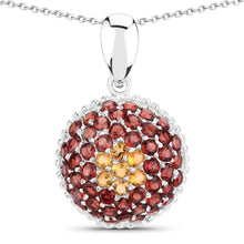 将图片加载到图库查看器，4.57 Carat Genuine Citrine and Garnet .925 Sterling Silver Pendant

