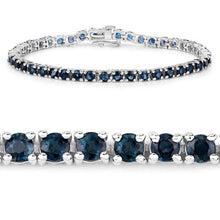 Load image into Gallery viewer, 12.04 Carat Genuine Blue Sapphire .925 Sterling Silver Bracelet
