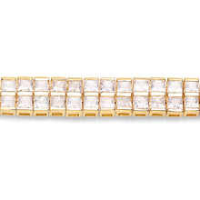 将图片加载到图库查看器，14K Yellow Gold Plated 9.52 Carat Genuine Blue Sapphire and White Sapphire .925 Sterling Silver Bracelet
