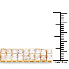 将图片加载到图库查看器，14K Yellow Gold Plated 9.52 Carat Genuine Blue Sapphire and White Sapphire .925 Sterling Silver Bracelet
