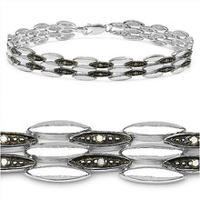 Load image into Gallery viewer, 0.22 Carat Genuine Champagne Diamond .925 Sterling Silver Bracelet
