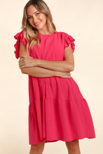 将图片加载到图库查看器，Full Size Smocking Ruffle Short Sleeve Dress with Pockets For Women – Flattering Smocked Dress, Ruffle Short Sleeve Dress, Practical Pocketed Dress, Chic Ruffle Dress, Smocked Waist Dress, Stylish Short Sleeve Dress
