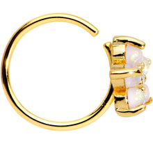 Load image into Gallery viewer, 20G Clear CZ White Faux Opal Gold Tone Flower Circular Ring
