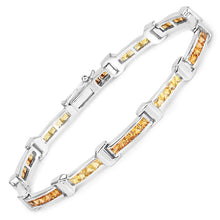 Load image into Gallery viewer, 6.48 Carat Genuine Multi Sapphire .925 Sterling Silver Bracelet
