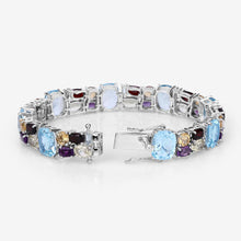 Load image into Gallery viewer, 51.36 Carat Genuine Multi Stones .925 Sterling Silver Bracelet
