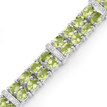 Load image into Gallery viewer, 12.97 Carat Genuine Peridot and White Topaz .925 Sterling Silver Bracelet
