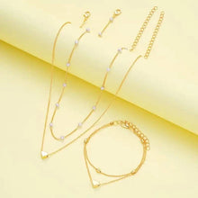 Load image into Gallery viewer, 3pcs Heart Necklace &amp; Bracelet Set for Women
