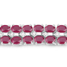 Load image into Gallery viewer, 20.03 Carat Glass Filled Ruby and White Topaz .925 Sterling Silver Bracelet
